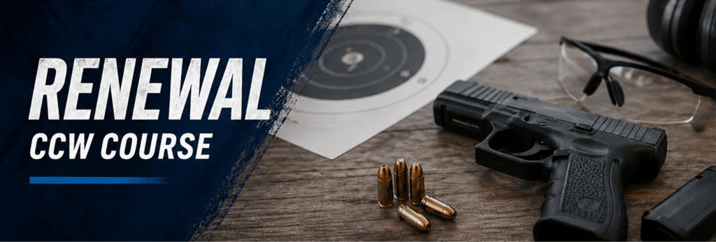 Bullets and a pistol on a wooden table with a target sheet.